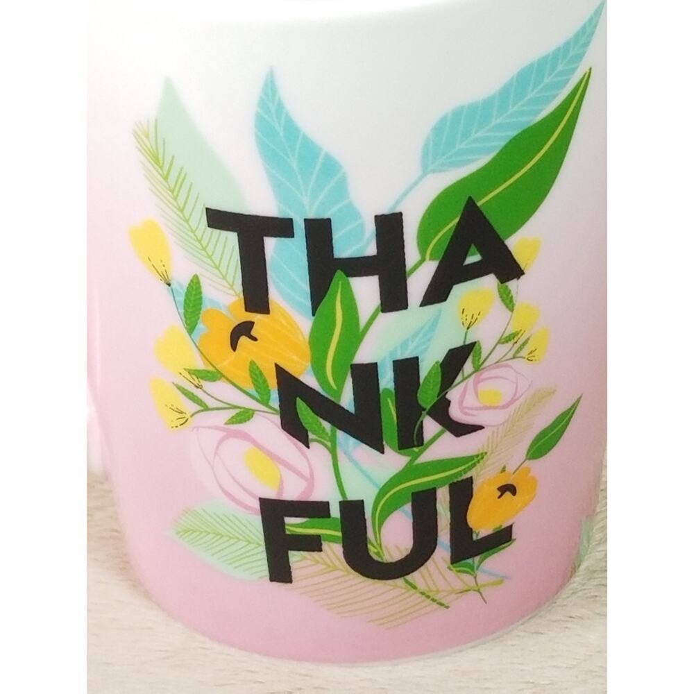 Starbucks Pink Coffee Mug 10oz Mermaid Logo 2020 Teacup Thankful 4" Collectible - Picture 7 of 14